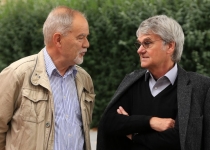 Matthias Caffier vor der Lesung mit Bernd-Lutz Lange im August 2014 | Foto: Holger Simmat
